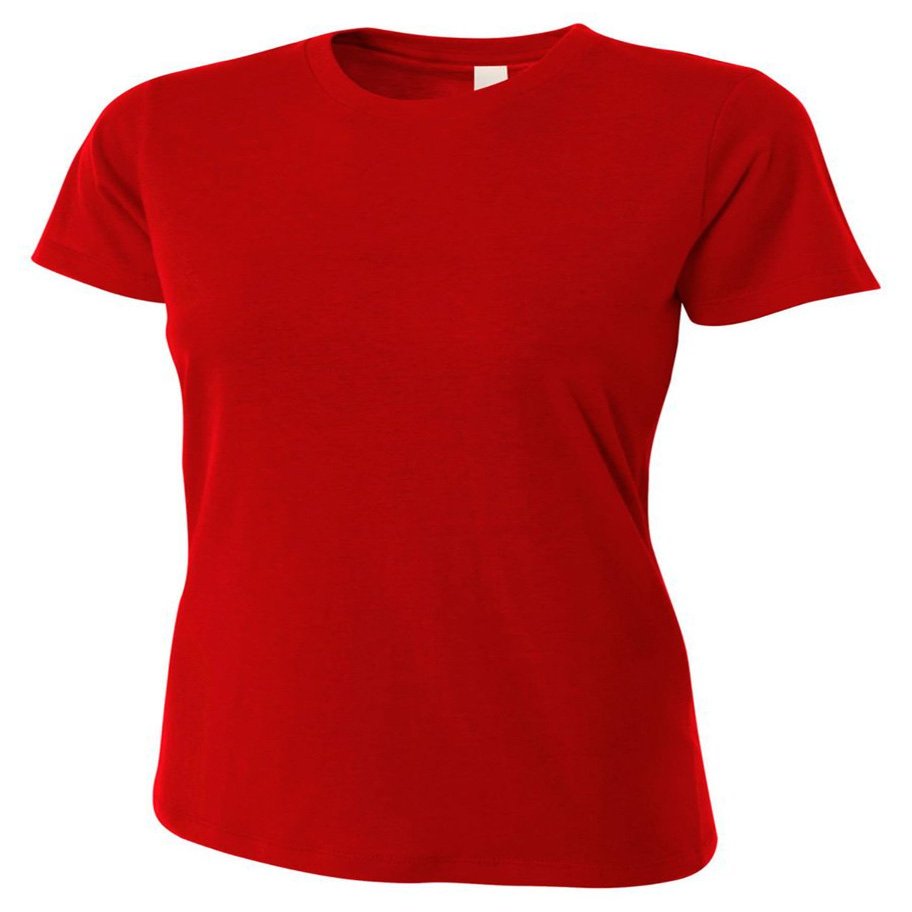 A4 | Womens Combed Ring Spun Fitted Cotton Tee (Scarlet, Medium)