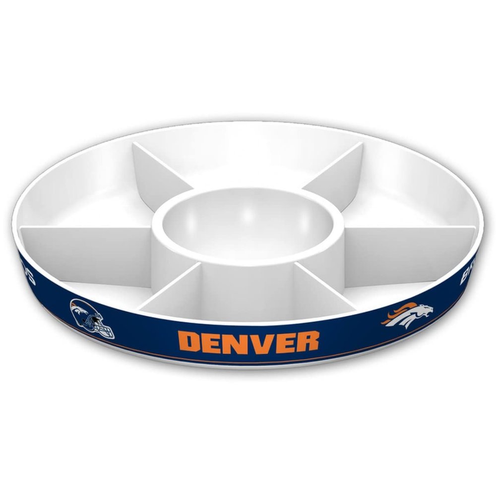 Fremont Die NFL Denver Broncos Party Platter, 14.5" Diameter, 14.5" Diameter, White/Team Colors