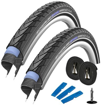 CHOICE REVOLUTION Muscle Toner Marathon Plus 2014 (40-622) Trekking Cross Bike Bicycle Tyres 28 x 1.5 Inches Set of 2 x 2 x Inner Tubes DV 17 Flash Valve Pack 47