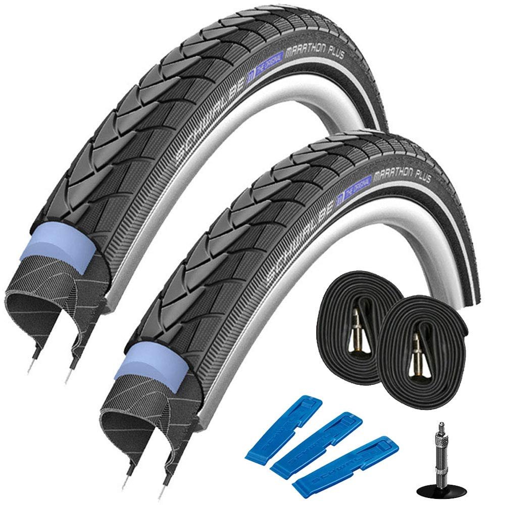 CHOICE REVOLUTION Muscle Toner Marathon Plus 2014 (40-622) Trekking Cross Bike Bicycle Tyres 28 x 1.5 Inches Set of 2 x 2 x Inner Tubes DV 17 Flash Valve Pack 47