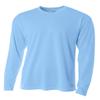 A4 Men's Long Sleeve Birds-Eye Mesh Crew | Medium | Light Blue view 1