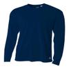 A4 Men's Long Sleeve Birds-Eye Mesh Crew | Small | Navy view 1