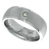 8mm Domed Tungsten Carbide Cubic Zirconia Wedding Band Ring for Men Satin Finish Beveled Edges Comfort fit size 10.5 view 1