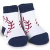 Bearington Lil' Slugger Baby Baseball Newborn Socks - Soft Cotton Baseball Baby Clothes Accessory for Boys - Cozy Stretchy Infant Socks with Sporty Design - Adorable Gift for Newborns view 1