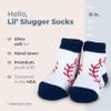 Bearington Lil' Slugger Baby Baseball Newborn Socks - Soft Cotton Baseball Baby Clothes Accessory for Boys - Cozy Stretchy Infant Socks with Sporty Design - Adorable Gift for Newborns view 3