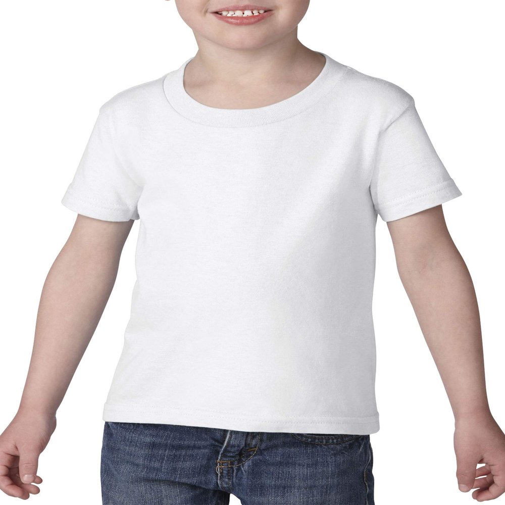 Gildan Todler Boy's Heavy Cotton 5.3 oz. T-Shirt, White, 2T
