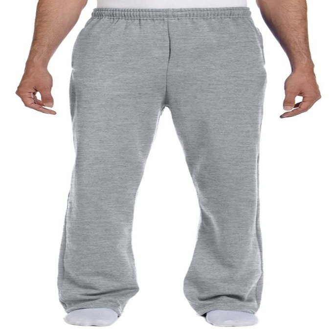 Jerzees Adult NuBlend Open-Bottom Sweatpants with Pockets Grey, 3XL