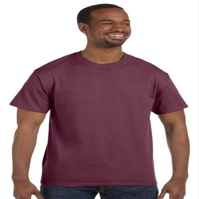 50/50 Cotton/Poly Dri-Power T-Shirt in Vintage Heather Maroon by Jerzees