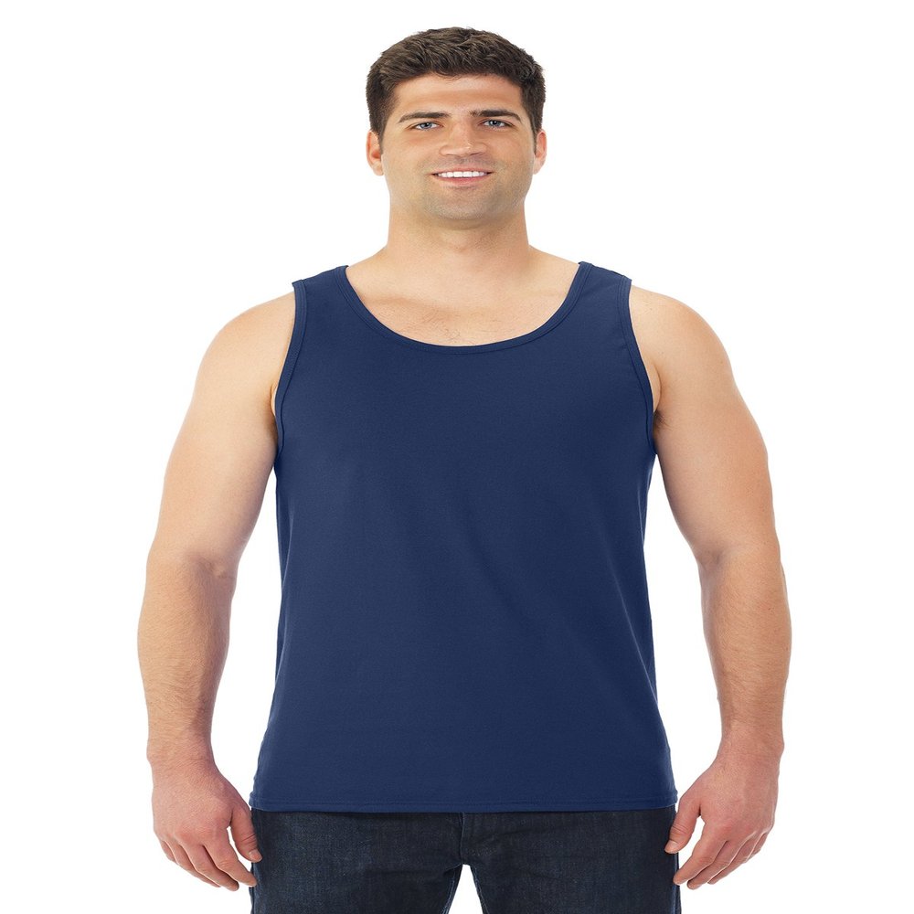 Fruit of the Loom Adult 5 oz. HD Cotton Tank L J NAVY