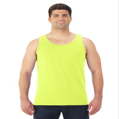 Fruit of the Loom Adult 5 oz. HD Cotton Tank L SAFETY GREEN