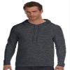 Anvil Ringspun Long-Sleeve Hooded T-Shirt, Heather Dark Grey/Dark Grey, Small view 1