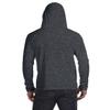 Anvil Ringspun Long-Sleeve Hooded T-Shirt, Heather Dark Grey/Dark Grey, Small view 2