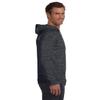 Anvil Ringspun Long-Sleeve Hooded T-Shirt, Heather Dark Grey/Dark Grey, Small view 3