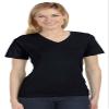 Bella Canvas Missy Made in the USA Jersey Short-Sleeve V-Neck T-Shirt - BLACK - S view 1