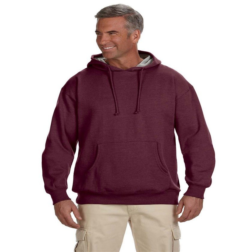 econscious Adult 7 oz. Organic/Recycled Heathered Fleece Pullover Hood S BERRY