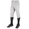 CHAMPRO Triple Crown Knicker Style Youth Baseball Pants in Solid Color with Reinforced Sliding Areas, Grey , X-Large view 1