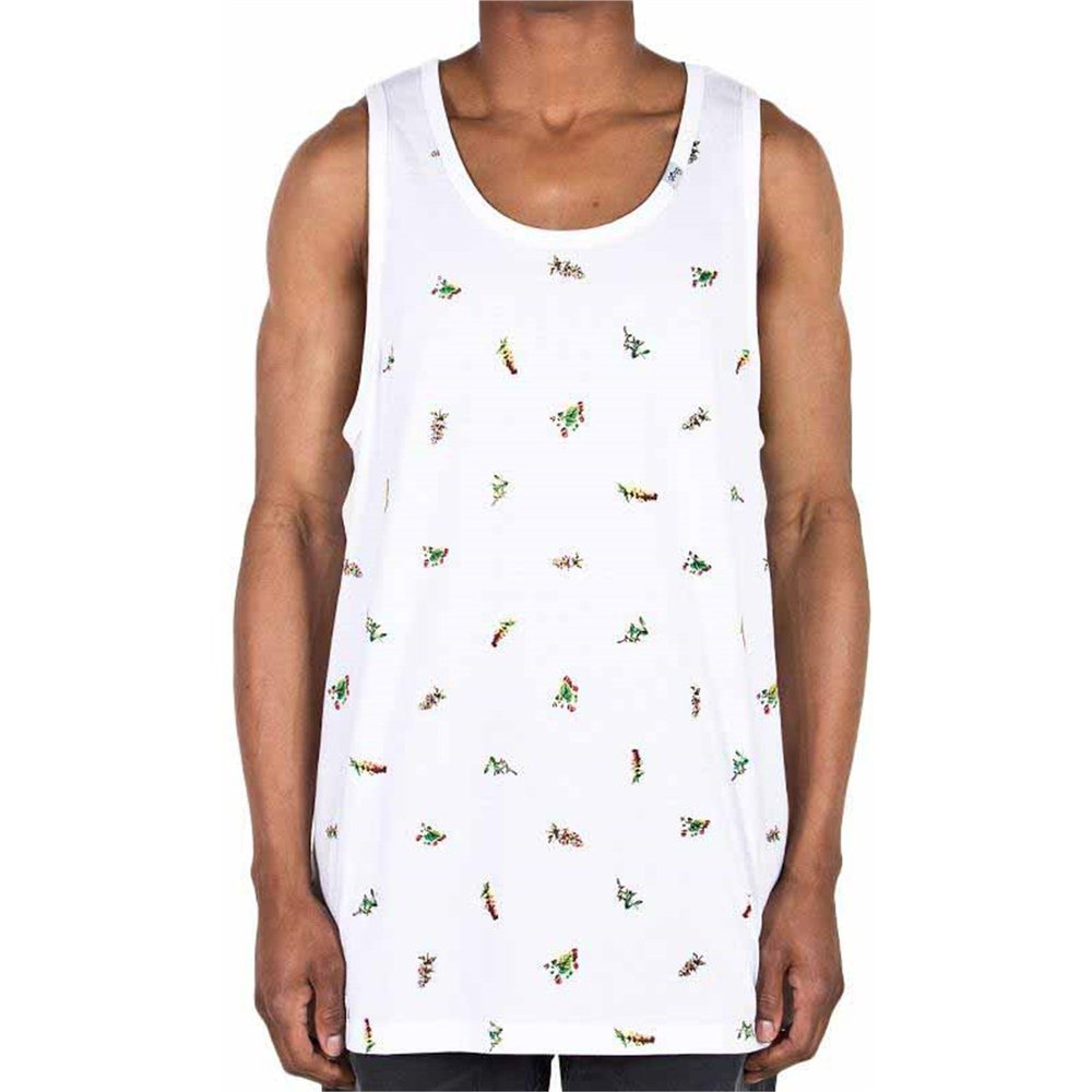 LRG Men's Explore Floral Tank Top, White, Large