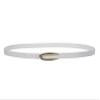 1/2" Skinny Faux Leather Fashion Belt, White | L - 39"