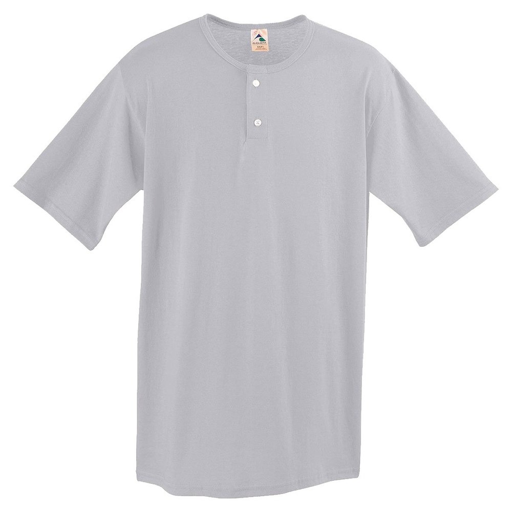 Augusta Sportswear Two Button Baseball Jersey, Medium, Athletic Heather