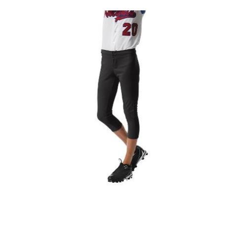 Authentic A4 Sports Shop Girls Medium Black Low Rise Moisture Wicking Double Knit Softball Pants