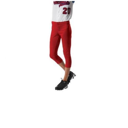 Authentic A4 Sports Shop Girls XL Red Low Rise Moisture Wicking Double Knit Softball Pants