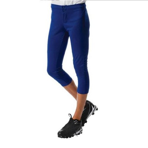 Authentic A4 Sports Shop Girls Medium Royal Blue Low Rise Moisture Wicking Double Knit Softball Pants