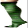 Fever Women's Opaque Hold-Ups and Striped In Display Box, Black/Green, One Size view 1