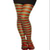 Smiffys - Tights - Ideal for Christmas Dress - Red & Green Stripted - Adult Size view 1
