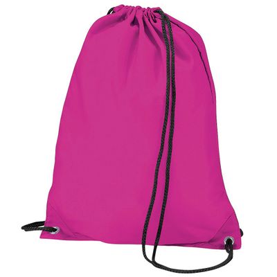 BagBase Budget Water Resistant Sports Gymsac Drawstring Bag (11L) (One Size) (Fuschia)