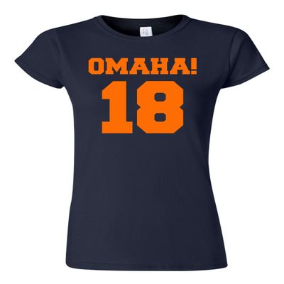 City Shirts Junior Omaha! Manning Denver T-Shirt Tee (Large, Navy)