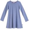 City Threads Girls' Cotton Long Sleeve Dress for School Party Dress Play Base Layer for Sensitive Skin SPD Sensory Friendly, Striped Denim Blue, 18/24m view 1