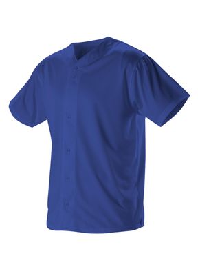 Alleson Athletic Boys' Full Button Baseball Jersey, Royal, Large