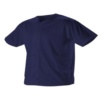 Alleson Athletic Boys' Full Button Baseball Jersey, Navy, Large