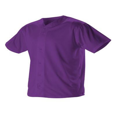 Alleson Athletic Boys' Full Button Baseball Jersey, Purple, Medium