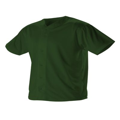 Alleson Athletic Boys' Full Button Baseball Jersey, Dark Green, Medium