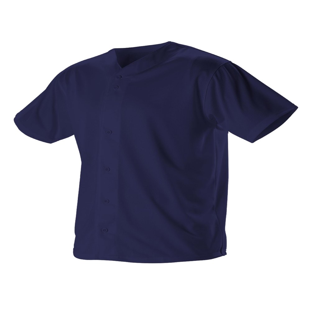 Alleson Athletic Boys' Full Button Baseball Jersey, Navy, Small