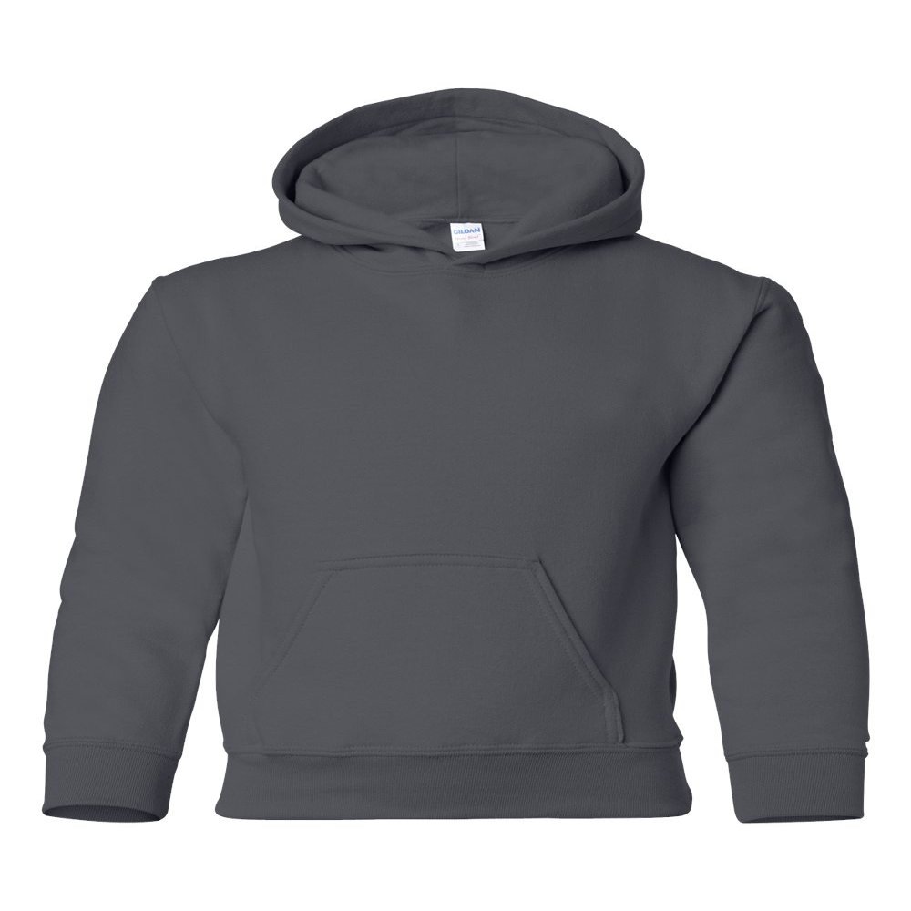 Gildan Heavy Blend Youth Hooded Sweatshirt, Charcoal, Small