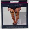 Fever Women's Opaque Hold-Ups and Striped with Bows In Display Box, Orange/Black, One Size view 1