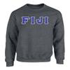 Fashion Greek Phi Gamma Delta FIJI Twill Letter Crewneck Sweatshirt Black XXL view 2