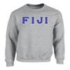 Fashion Greek Phi Gamma Delta FIJI Twill Letter Crewneck Sweatshirt Black XXL view 4