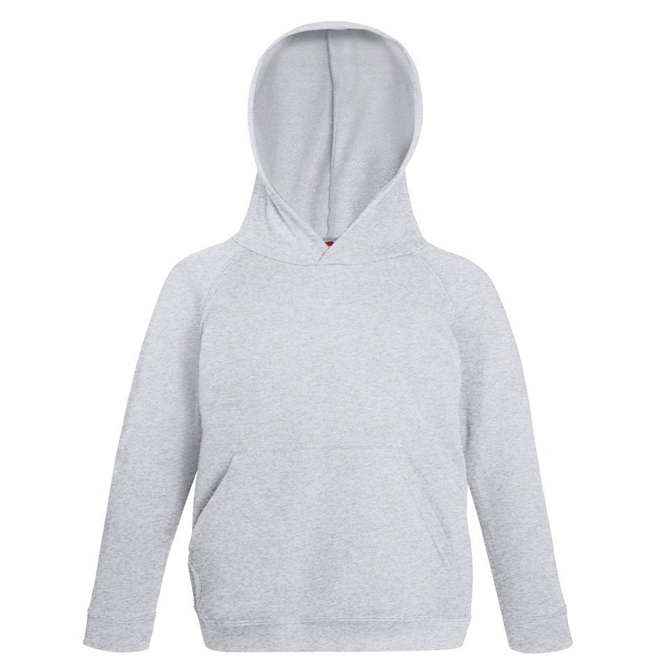Fruit of the Loom Childrens Unisex Lightweight Hooded Sweatshirt/Hoodie (9-11 Years) (Heather Grey)