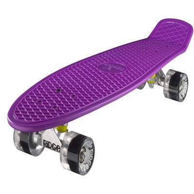Ridge Skateboards Children Kids Big Brother Large Retro Cruiser-Purple/Clear Wheels, 27 Inch