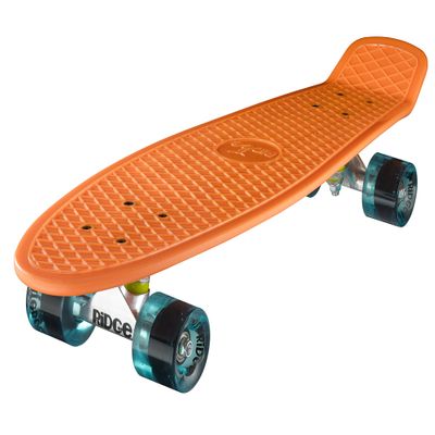 Ridge Skateboards Unisex's Big Brother Large Retro Cruiser, Orange/Clear Blue, 27 Inch