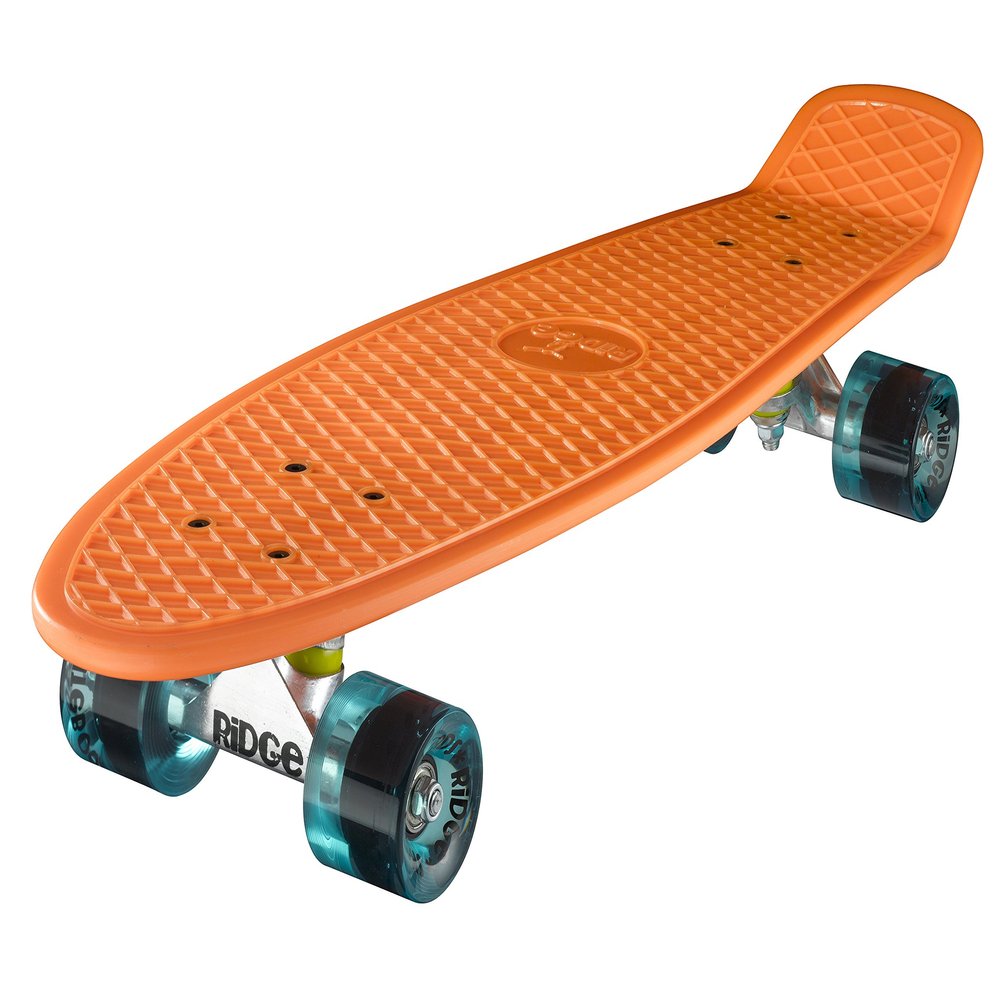 Ridge Skateboards Unisex's Big Brother Large Retro Cruiser, Orange/Clear Blue, 27 Inch