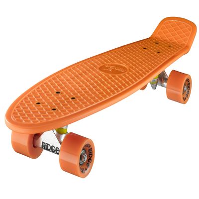Ridge Skateboards Children Kids Big Brother Large Retro Cruiser Orange Wheels, 27 Inch