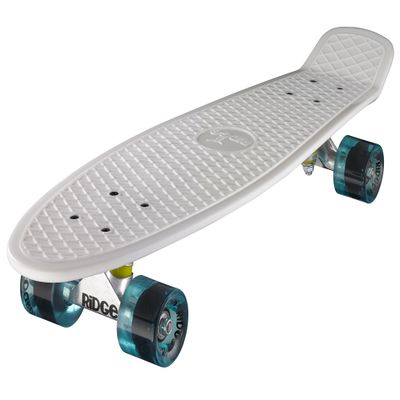 Ridge Skateboards Unisex's Big Brother Large Retro Cruiser, White/Clear Blue, 27 Inch