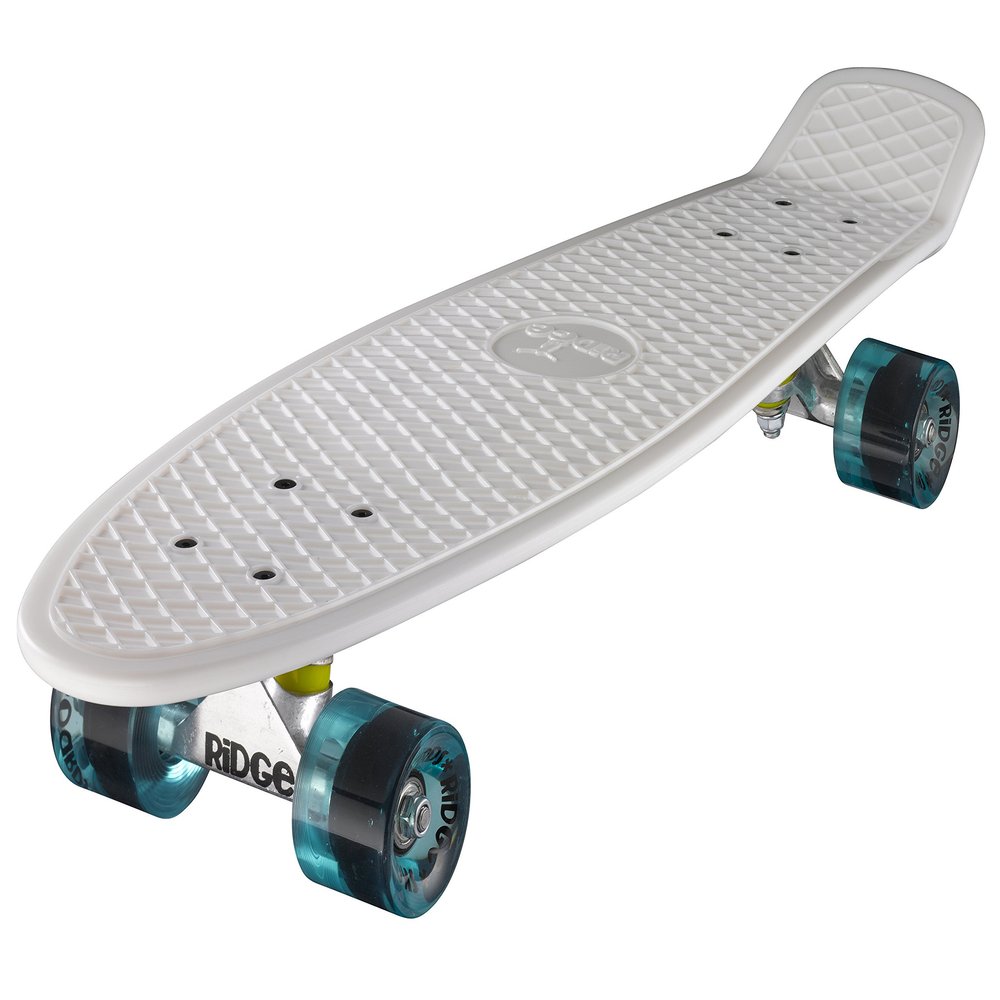 Ridge Skateboards Unisex's Big Brother Large Retro Cruiser, White/Clear Blue, 27 Inch