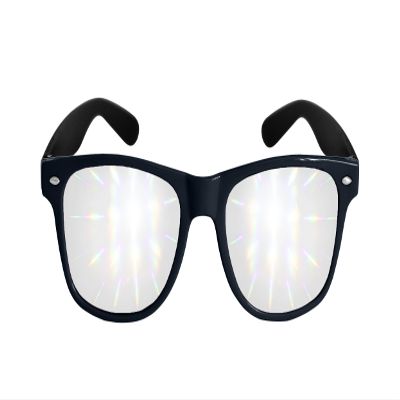 Plastic Diffraction Glasses - Diffraction - Black - Rave Accessories