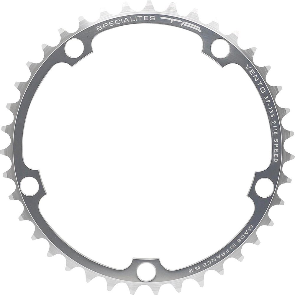 Spcialits TA Vento 135pcd Campagnolo 9/10 Speed Chainring, Silver, 39T Inner