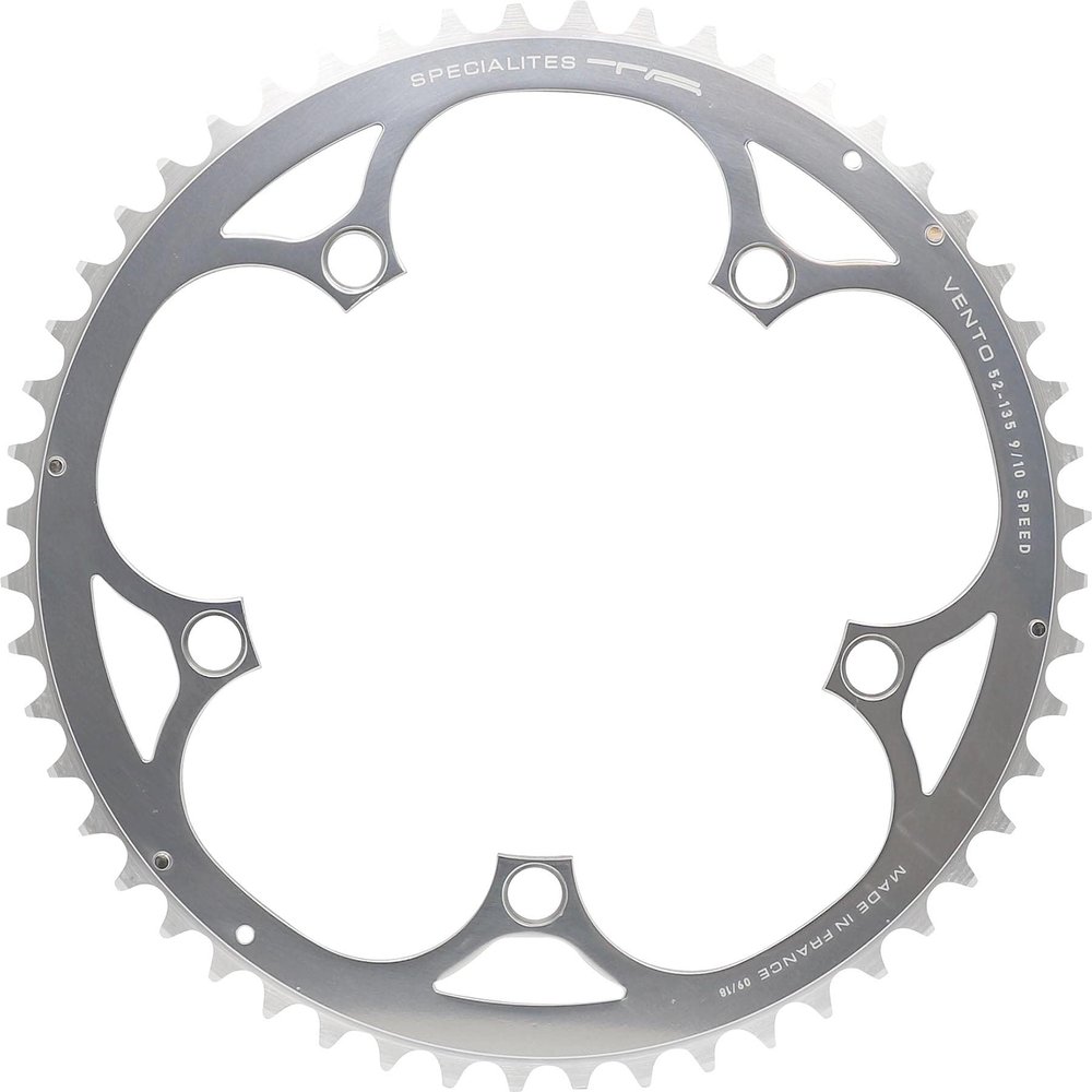 Spcialits TA Unisex's Vento 135pcd Campagnolo 135 PCD 9/10 Speed Chainring, Silver, 52T Outer